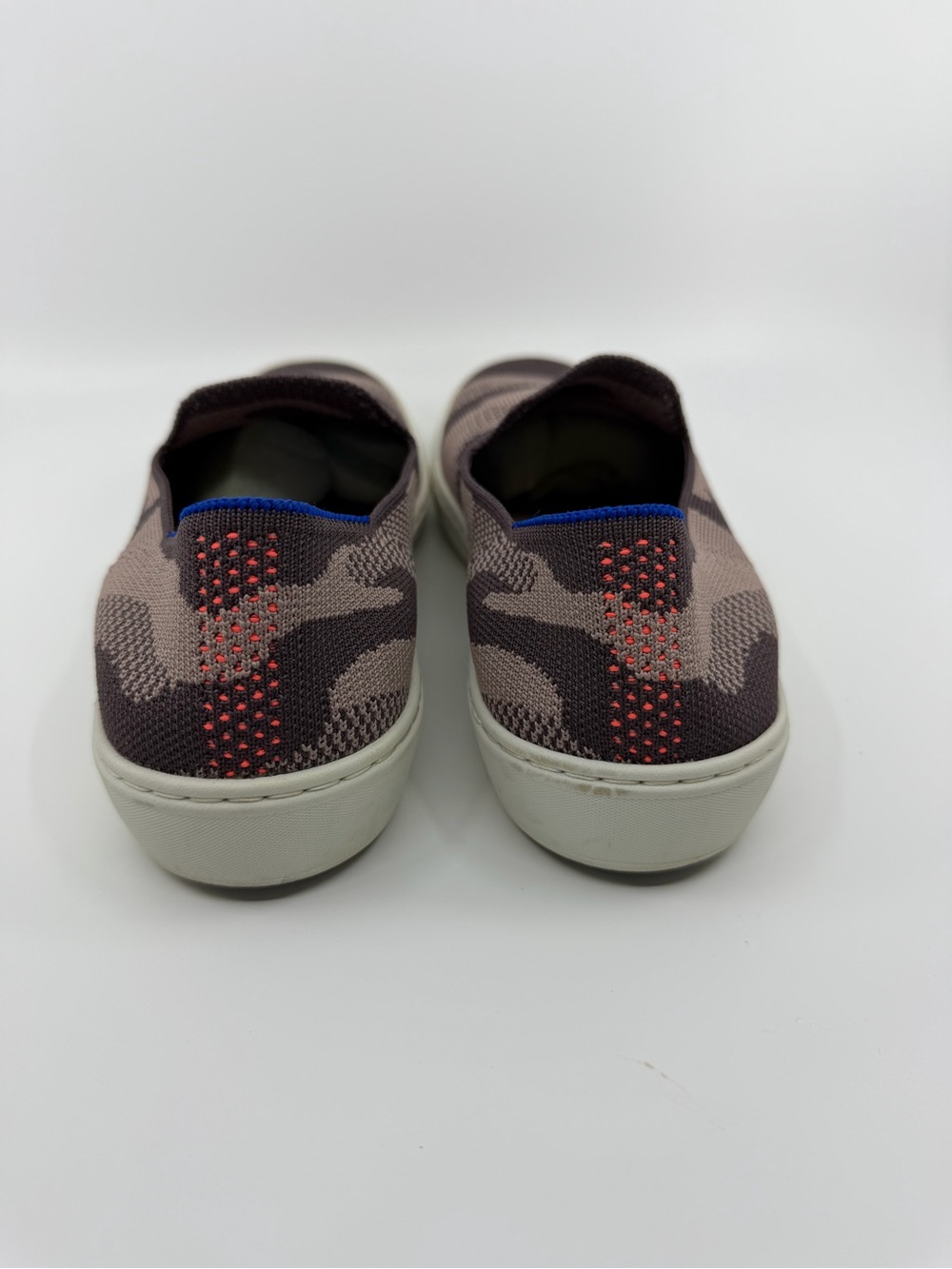 Rothy's women's slip-on sneakers feature a retired taupe camo knit pattern. SZ 7 - Picture 3 of 10